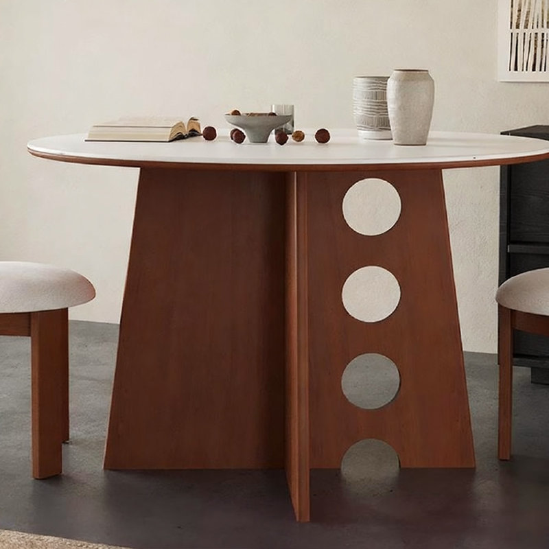 Table de salle à manger blanche et noyer, H 29,53 po x L 39,37 po x l 39,37 po