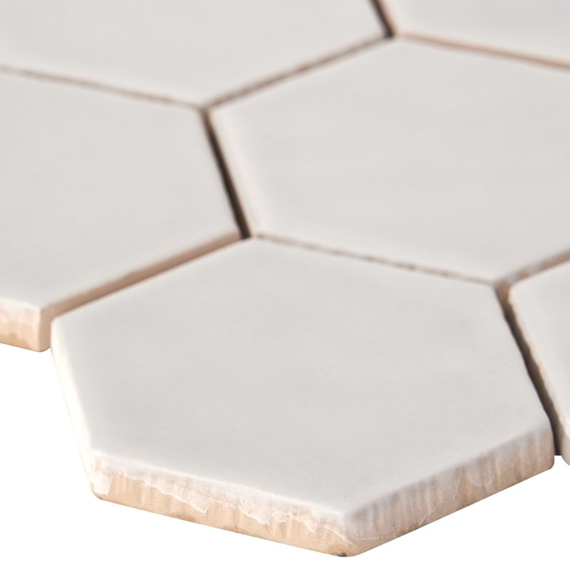 Meadowmere 3" Hexagon Matte Ceramic Tile, Cement Gray