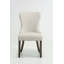 Chaise de salle à manger rembourrée en velours avec pieds cloutés en bois massif, collection Contemporary Nikki