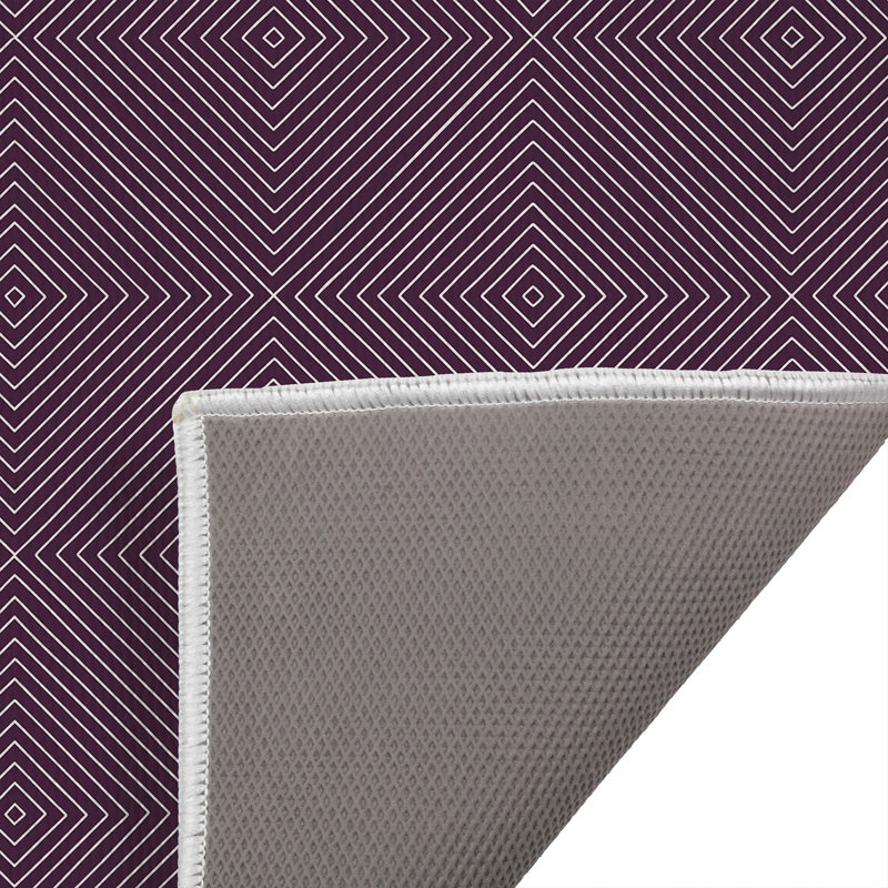 Tapis de toilette rectangulaire absorbant et antidérapant pour les yeux pour les cheveux, 34" W x 21" L, Eggplant