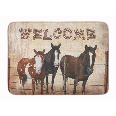 Tapis pour salle de bain en mousse à mémoire de forme cheval welcome