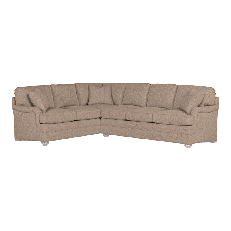 American Bungalow 2-Piece East Lake L- Sectional, Navada Mushroom, Dove Gray