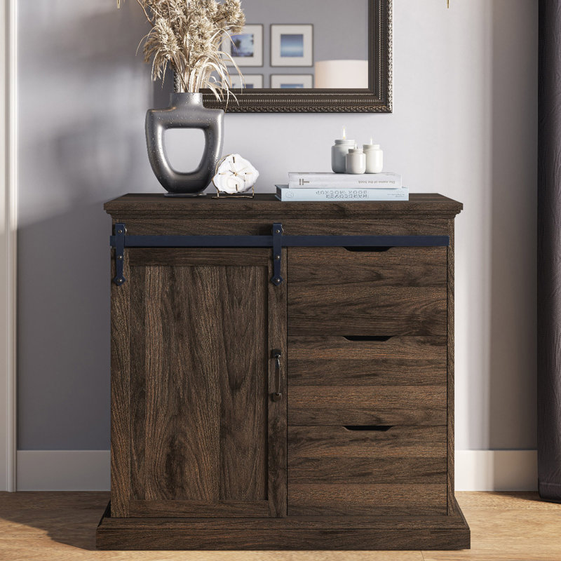 Buffet 3 tiroirs 31,5 po Sesco, Noyer foncé
