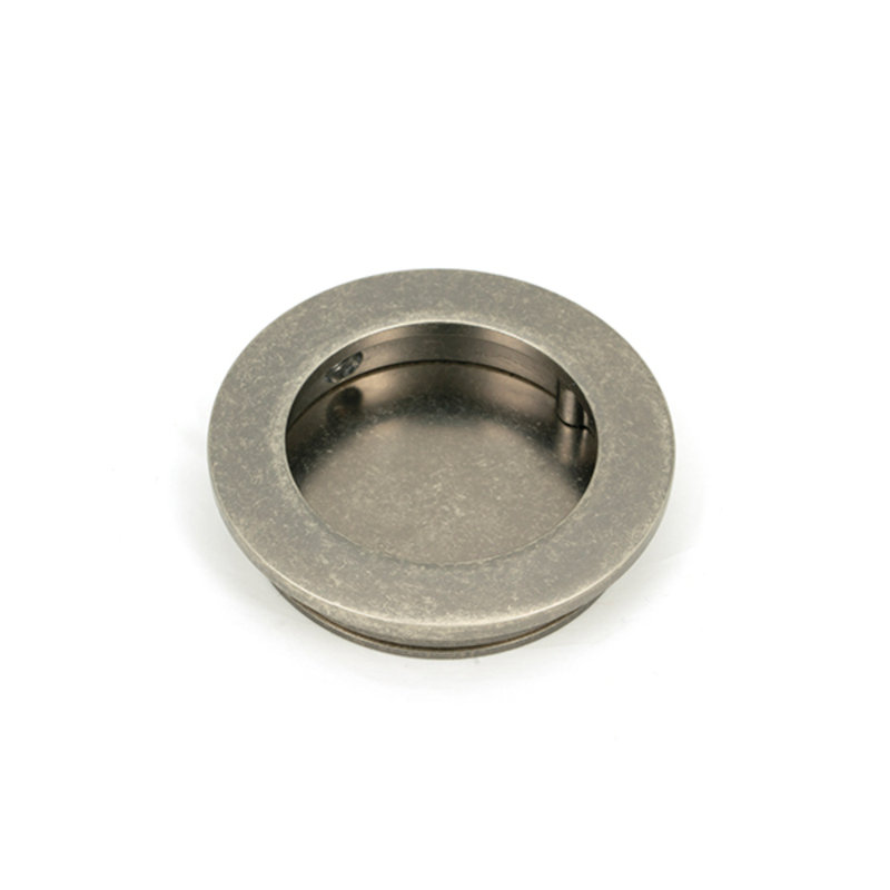 Polished Nickel 60Mm Plain Round Pull, 4 cm, Pewter Patina