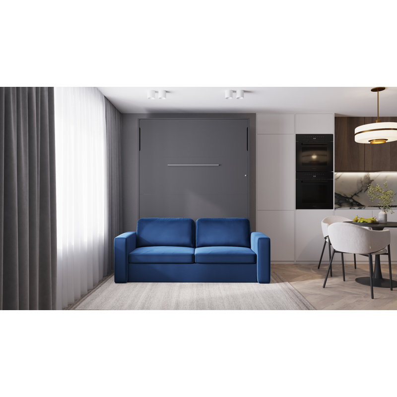 Neidelin Upholstered Bed, Grey/Navy