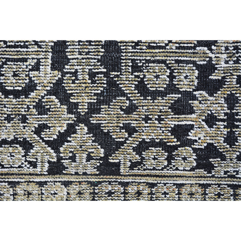 Wool Oriental Area Rug in Charcoal/Sand, Rectangle 8' x 10'
