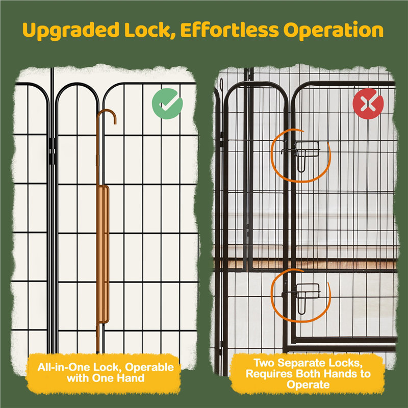 Size Panel Metal Exercise Pen With Door, 80" H x 60" W