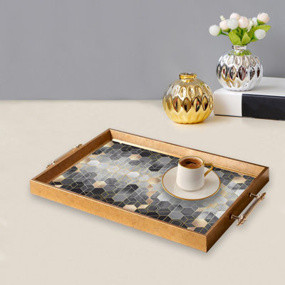 Elegant Glass Tray, 19.7 x 11.4 x 1.4 inches | 100% Durable Glass Construction | Easy to Clean with Damp Cloth | Ideal for Serving, Decorative Display, and Organizing | Stylish Addition to Home Décor