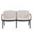 Luna Outdoor Patio PP Loveseat, Black Frame With Beige Cushion-2042392007