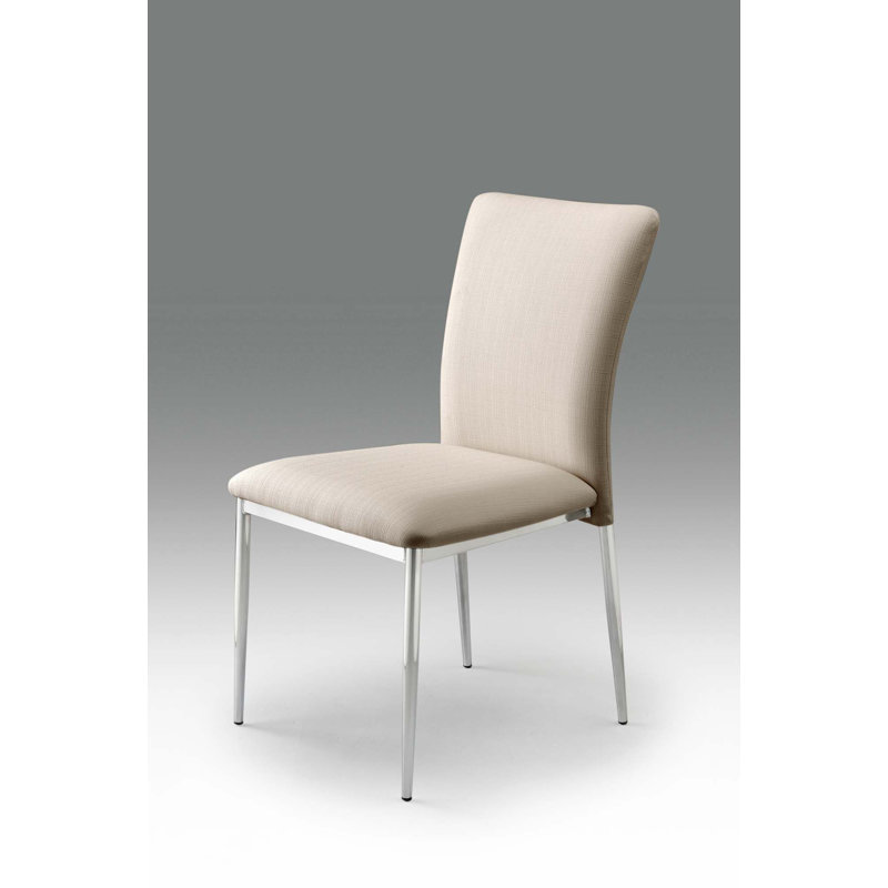 Ensemble de 2 chaises d'appoint contemporaines en similicuir contemporain blanc doux