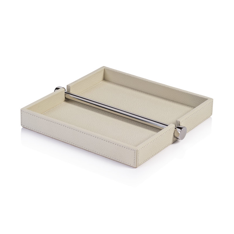 Porte-serviettes Ruvo, H 1,5 po x l 7,25 po x P 7,25 po, Ivoire / Argent