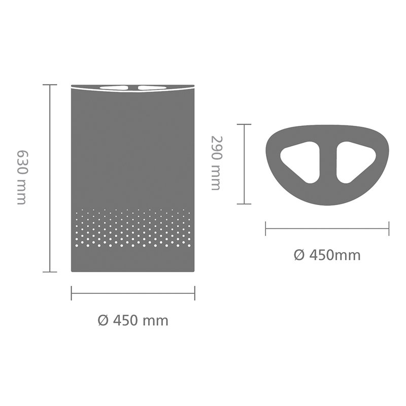 Brabantia 55 Litre Selector Laundry Bin, White/Grey