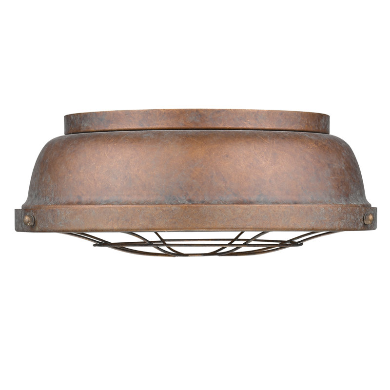 Skye Steel Flush Mount, Copper Patina
