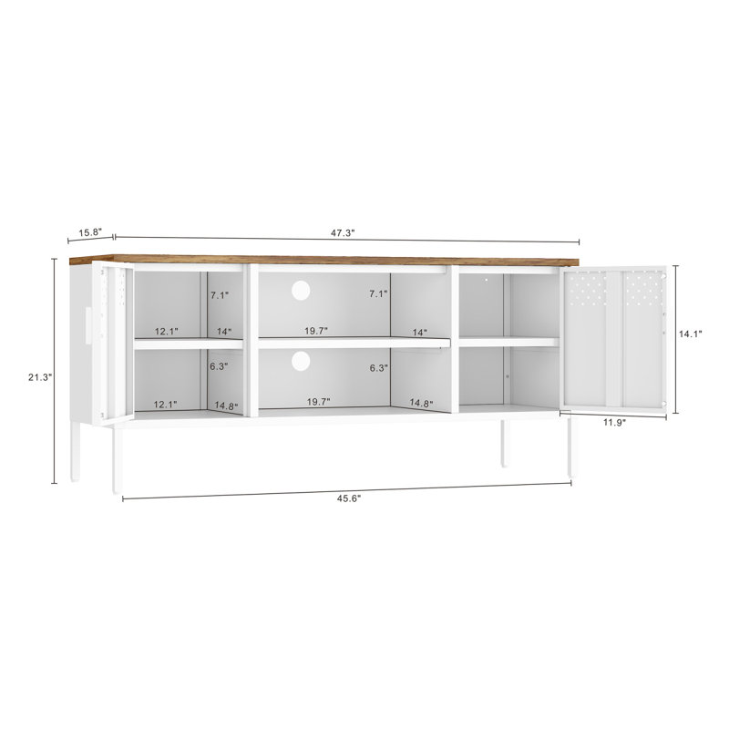 Armoire de rangement en métal Landen, Blanc