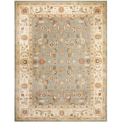 Tapis bleu / crème en polypropylène tissé à la machine Lauren Ralph Lauren Wakely