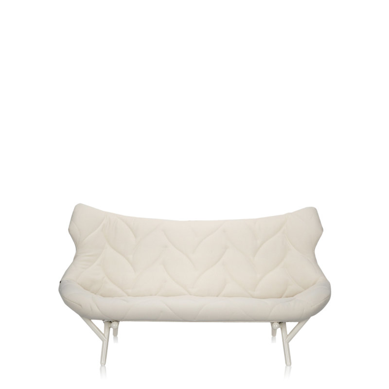 Foliage Loveseat, White, Taupe Velvet