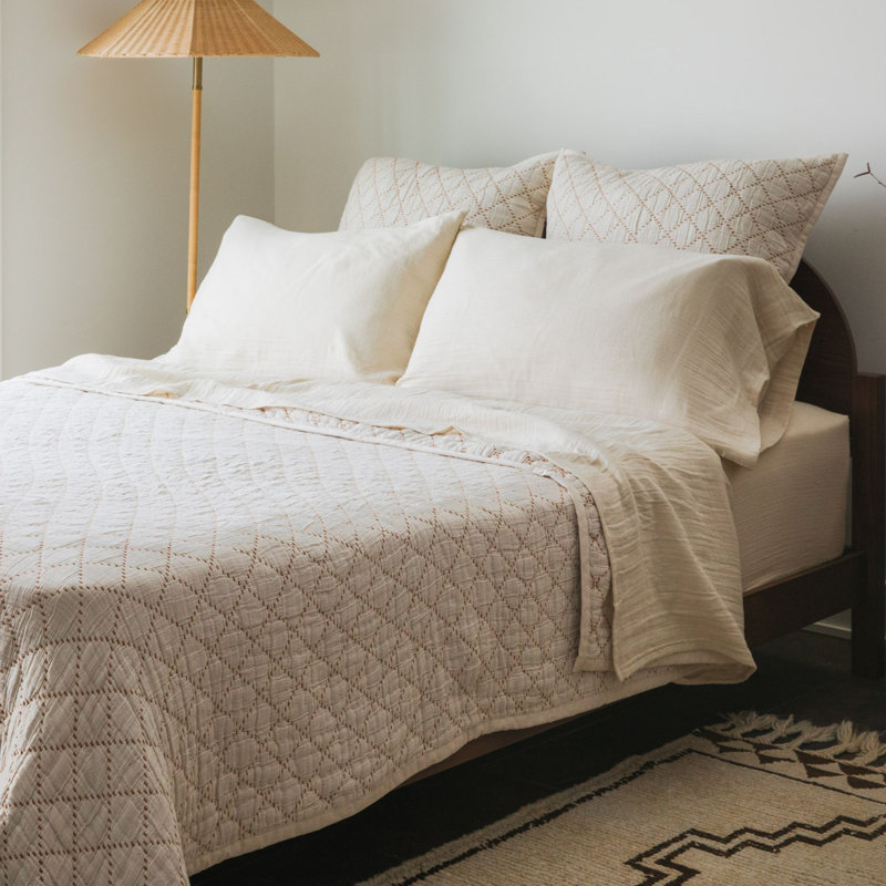 Dune Crinkled Comfort Fitted Sheet (Sandstone), Queen Fitted Sheet