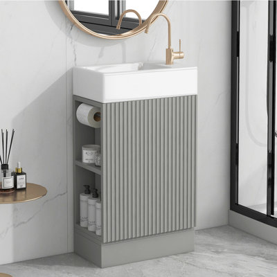Meuble-lavabo 18,6 po avec meuble-lavabo et tablette à deux niveaux