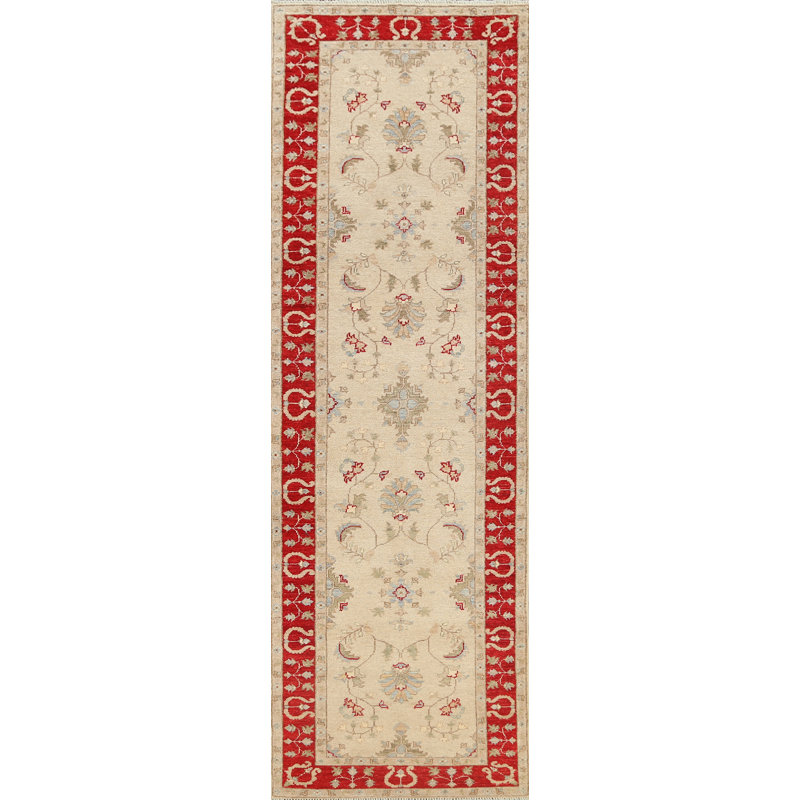 Tapis de couloir unique en laine noué à la main 2 pi 9 po x 9 pi 8 po New Age