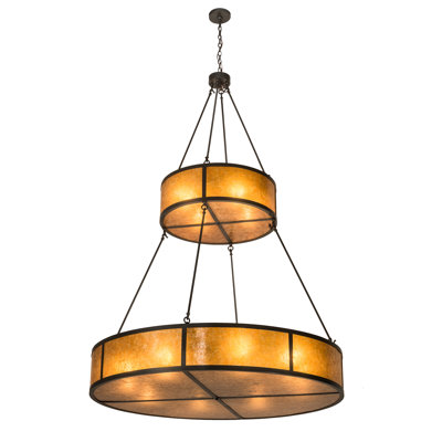 Luminaire suspendu en bronze intemporel à 12 lumières Prime Tiffany, l 60 po
