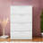 Bliss Glossy Four-Drawer Jumbo Chest in White-1175965556