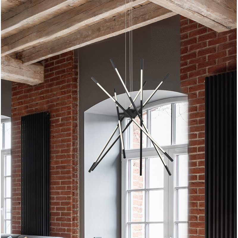 12 - Light Sputnik LED Chandelier, Black