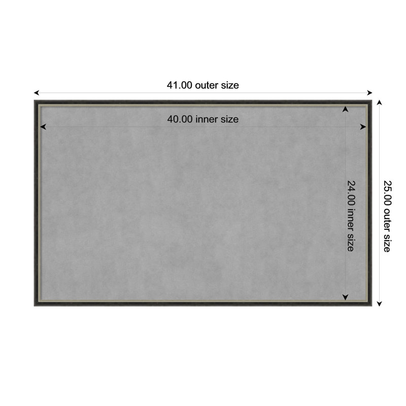 Tableau magnétique magnétique en métal, 25" H x 41" W