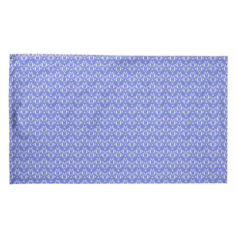 Serviette de thé art déco de substitution, Polyester sergé, Bleu royal