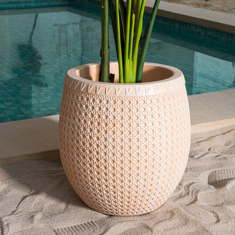 Jardinière Berkan de 16 pouces de hauteur, Beige