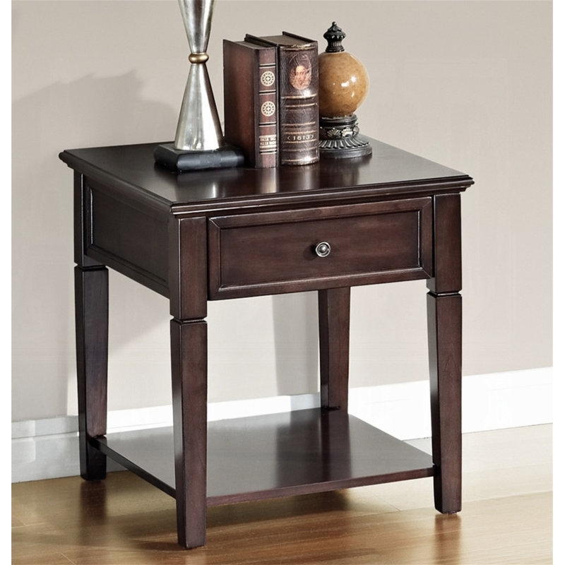 Malachi Walnut Finish End Table