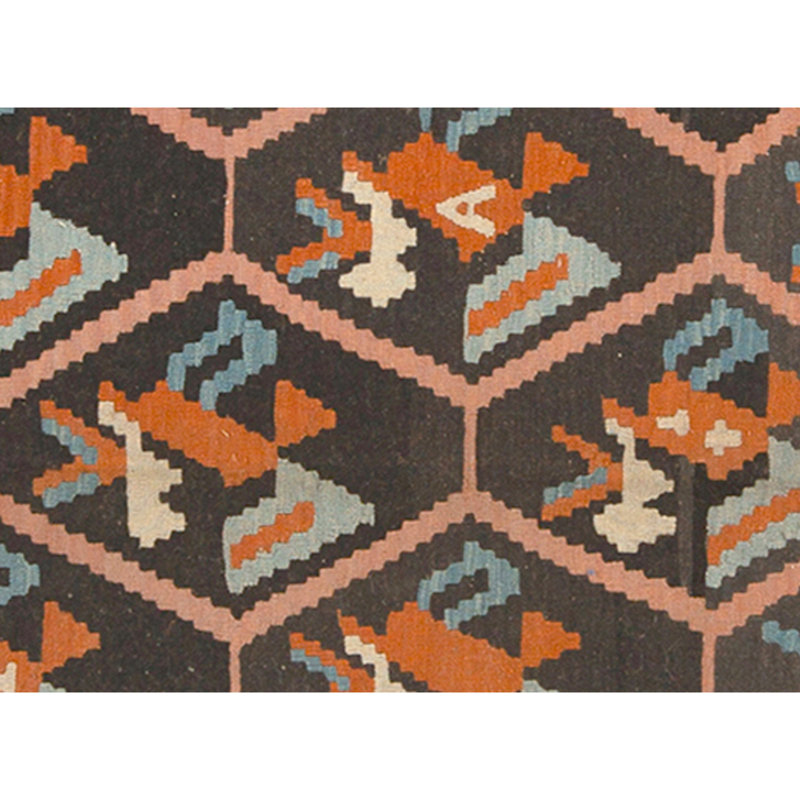 Hand Knotted Wool Area Rug in Black