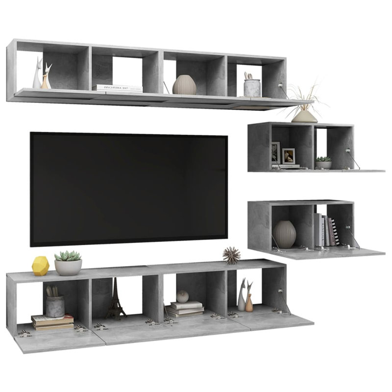 Azayvion TV Stand, Concrete Grey, 60 cm