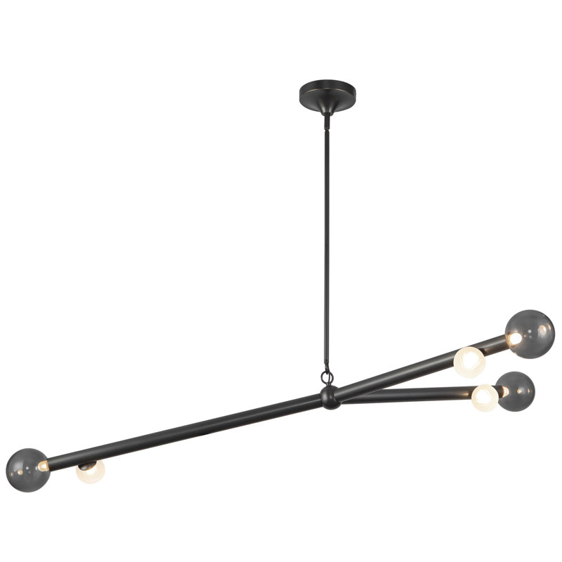 Reese 6 - Light LED Chandelier, Urban Bronze/Smoked Glass