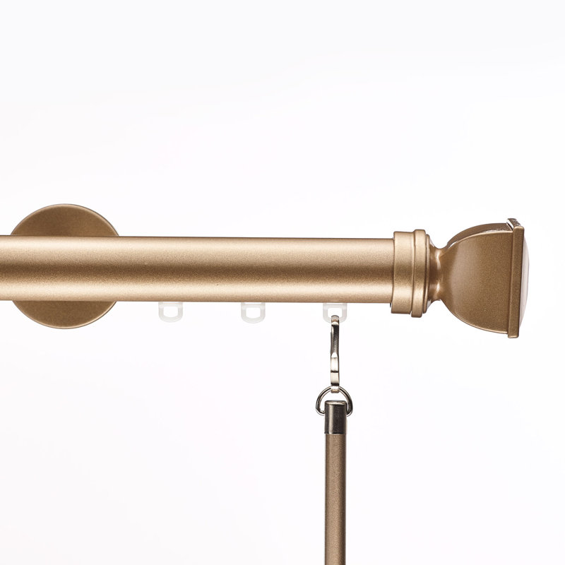 Kreger Single Curtain Rod, Champagne, 48"