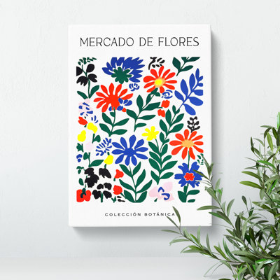 Botanical Flower Market Exhibition No.8 - Wrapped Canvas
