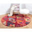 Tapis à motif géométrique rouge Sierra-40278889