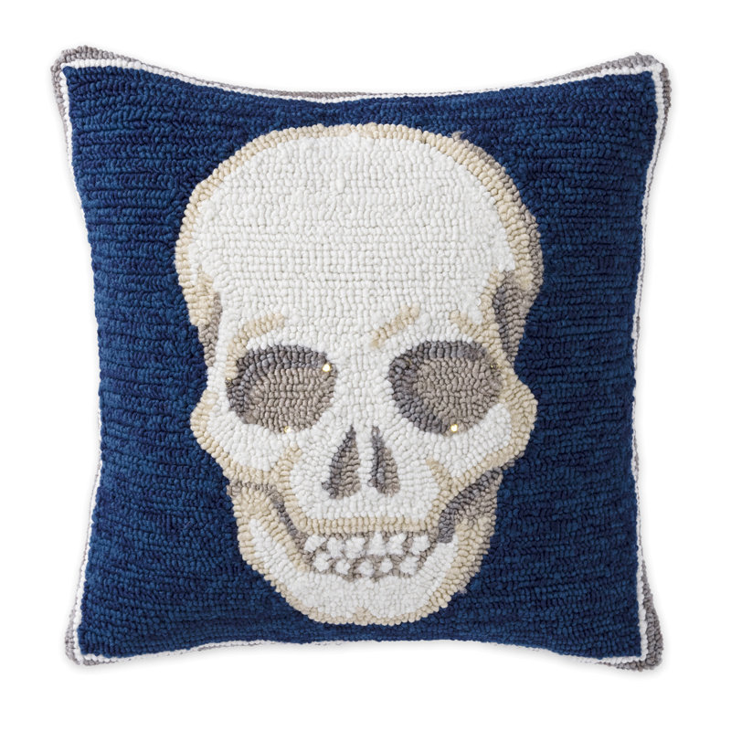 Embroidered Outdoor Throw Pillow