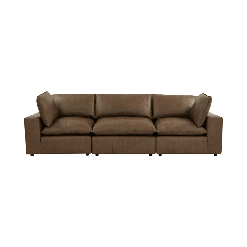 Hadleigh Brown Leather Modular Sofa