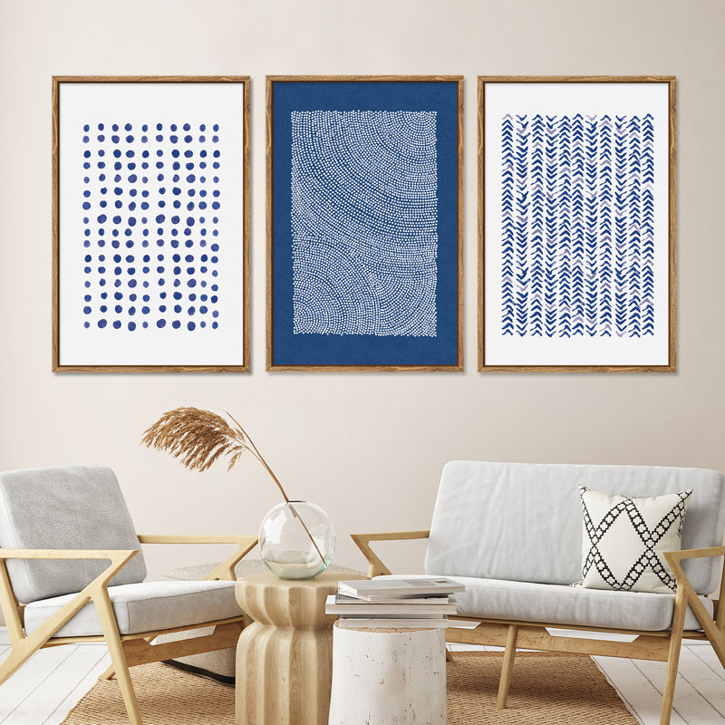 Grandes impressions sur toile encadrées à texture bleue pour chambre à coucher, salle à manger, H 36 po x l 72 po