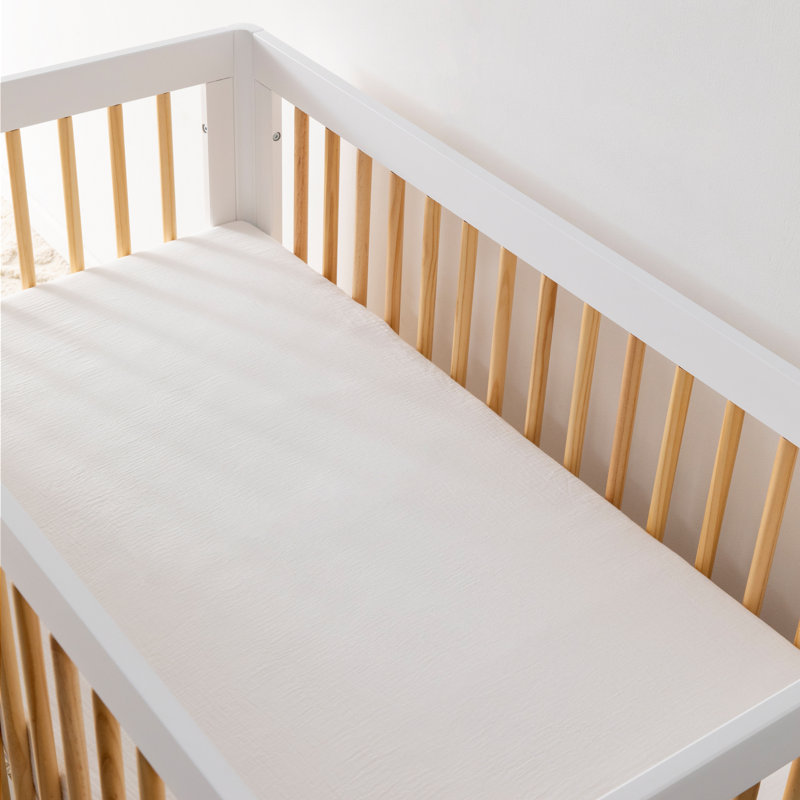 Plain White Muslin Fitted Sheet