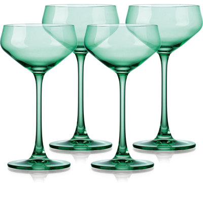 Set Of Four Translucent Coupe Glasses