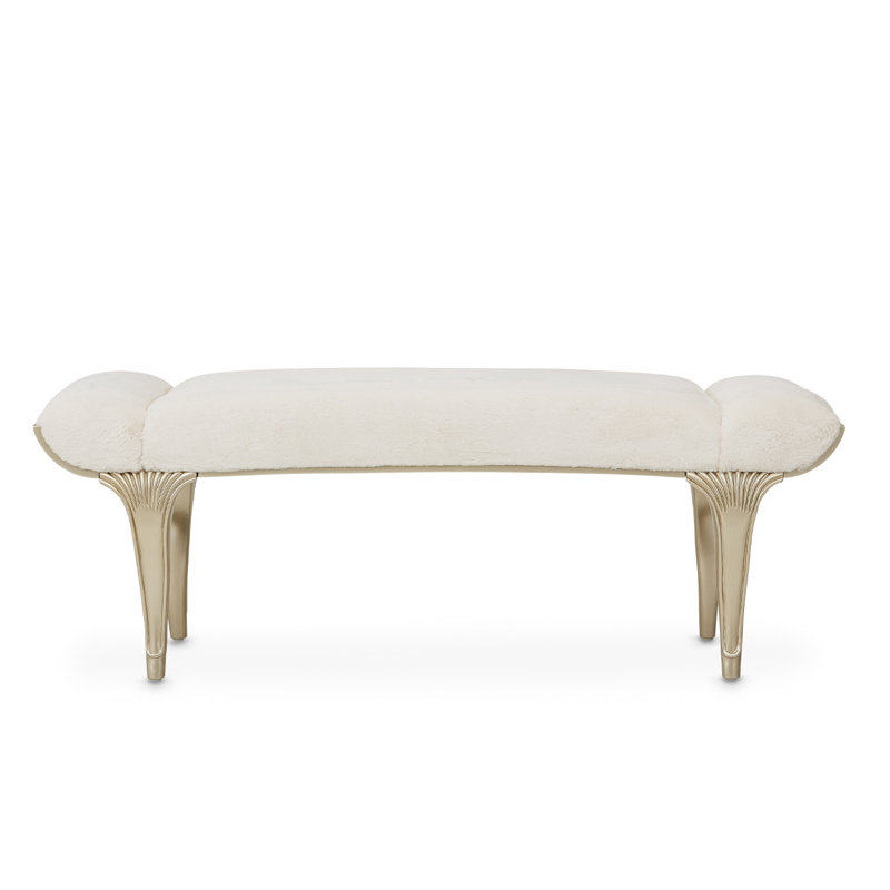 Villa Cherie Faux-Fur Accent Bench, Faux-Fur 