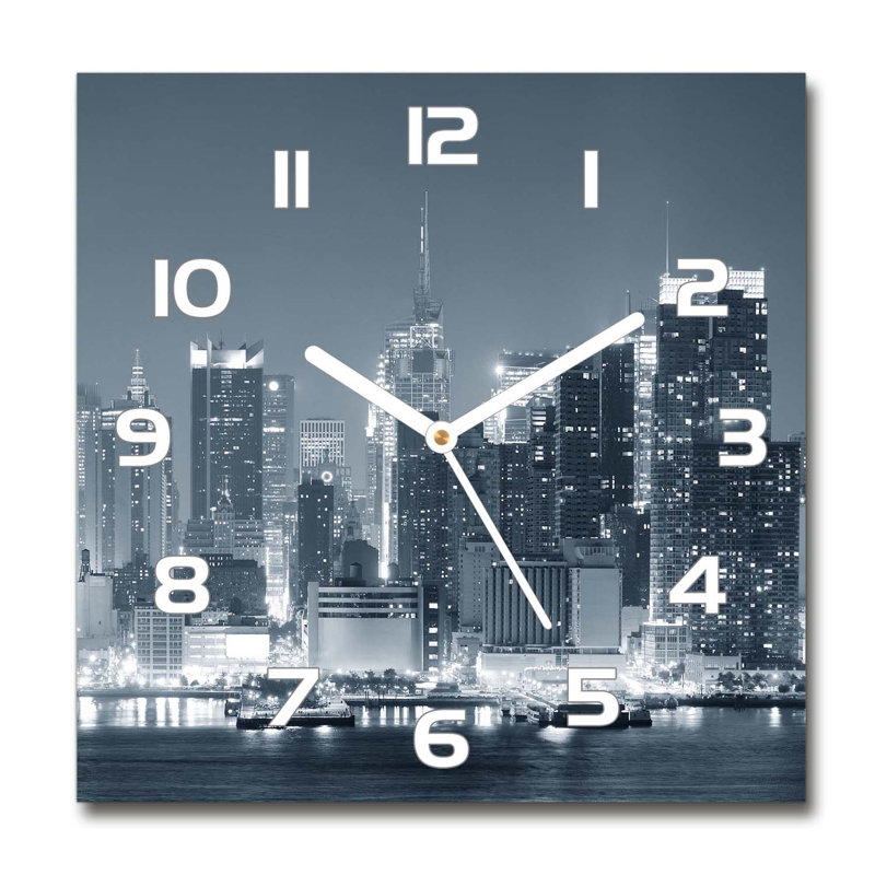 Igenia Glass Wall Clock, White/Grey