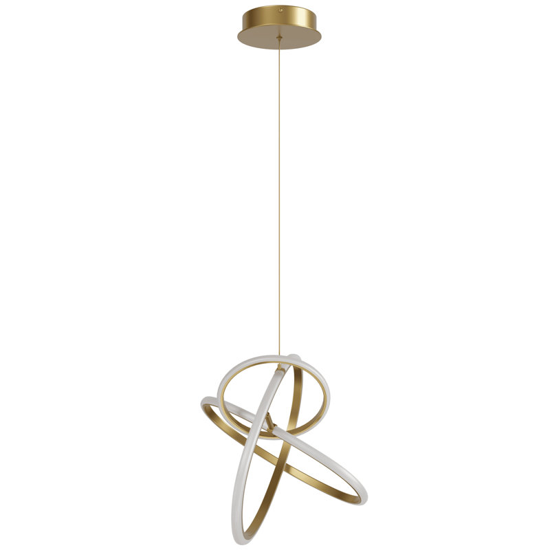 Luminaire suspendu géométrique à del 1 lumière unique Gro, Or