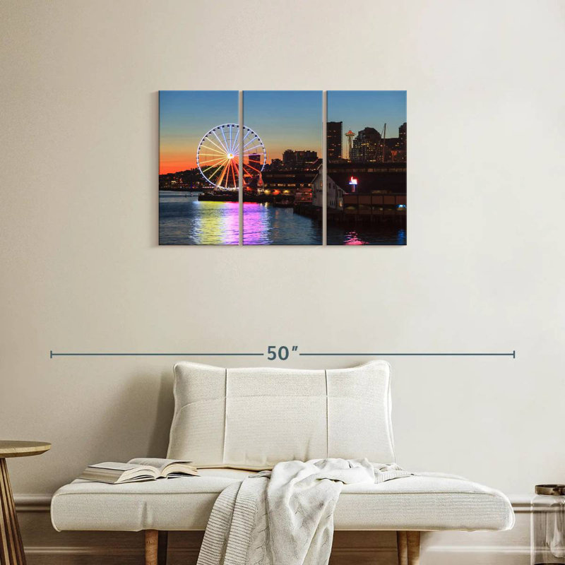 Seattle Waterfront Sunset, 20" H x 33" W
