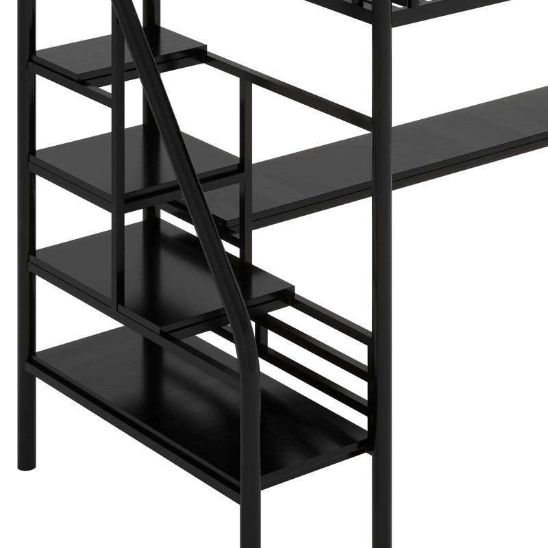 Metal Loft Bed Frame With Desk