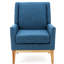 Chaise d'appoint Mid-Century moderne rembourrée bleue, 26,87 po x 27,98 po, 37,02 po, pour décoration de maison et de bureau avec motif, tissu, coussin, utilisation