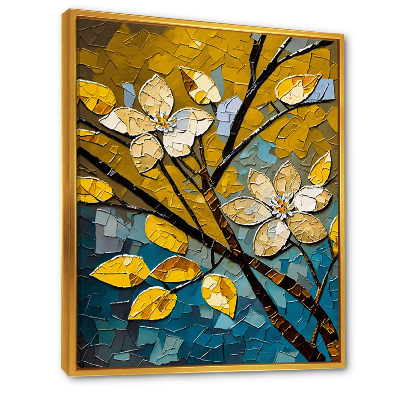 «Bright Blossoming Minimal Wildflowers IV», reproduction d'un seul cadre photo sur toile, H 20 po x l 12 po x P 1 po
