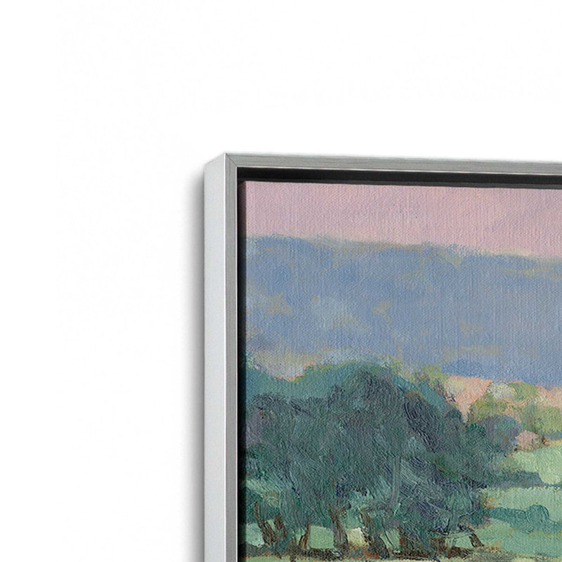 «Somers Cows I» par Stephen Calcasola, reproduction d'art sur toile, 12" H x 18" W, Argent argent