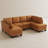 Faux Leather U - Shaped Modular Sectional Sofa-989544808